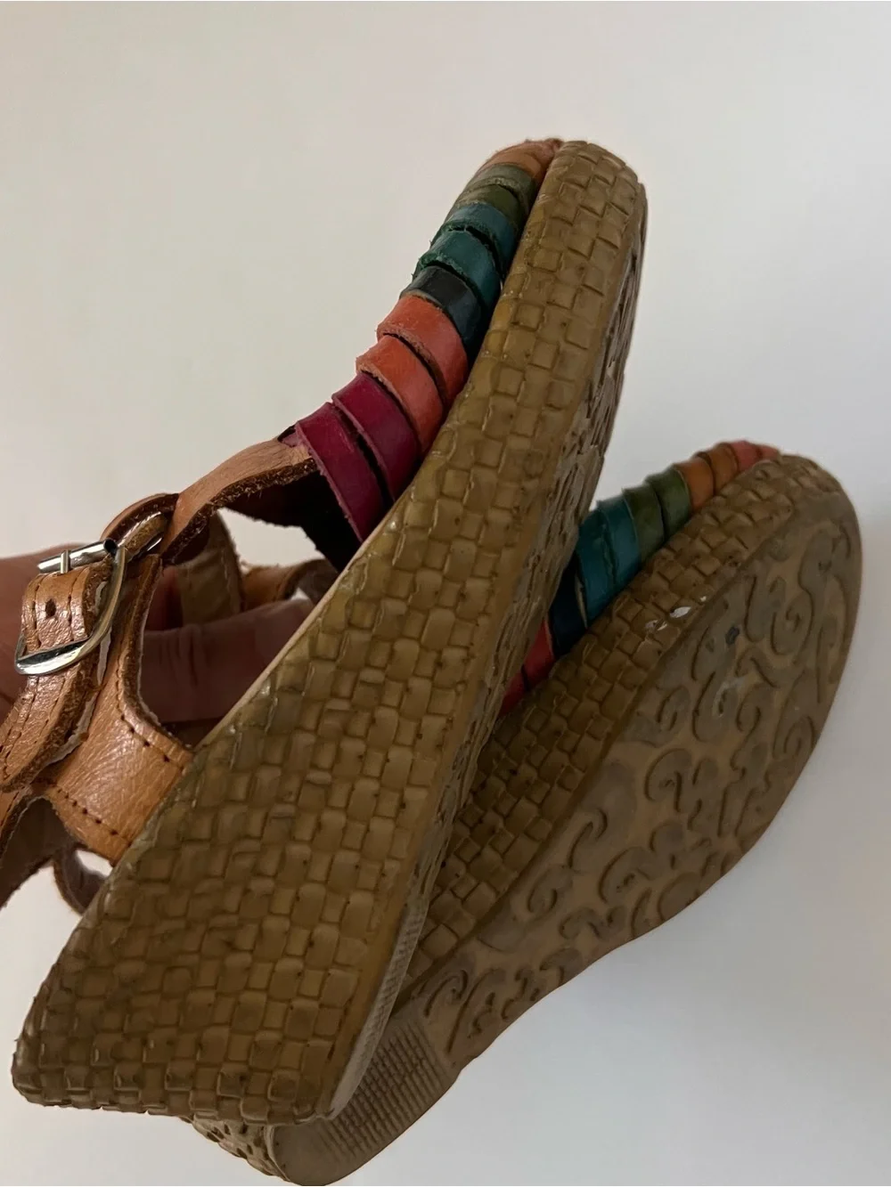 Artisan Multicolor Woven Leather Huarache Sandals for Kids